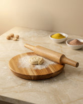 Traditional Wooden Chakla Belan with Stand