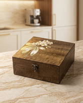 Handpainted Keepsake Wooden Box – Enamel Art Finish