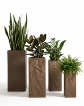 Mountain Fiberglass Planter – Pale Brown