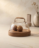 Glass Cloche with Wooden Base