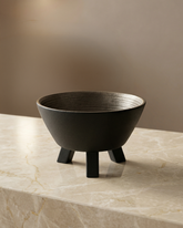 Large Tri-Legged Wooden Bowl