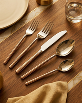 Contemporary Silver Hammered Cutlery Set – Set of Five