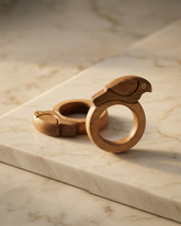 Elegant Wooden Napkin Ring Set – Set of Two