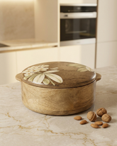 Traditional Wooden Roti Box with Lid
