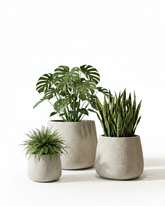 Panda Textured Fiberglass Planter – Soft Stone Grey