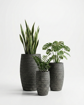 Areca Textured Fiberglass Planter – Charcoal Grey