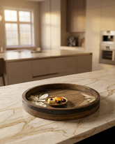 Elegant Wooden Round Serving Tray