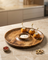 Wooden Dip Bowl Serving Platter