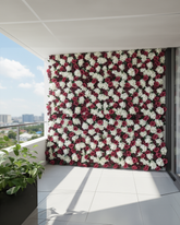 Crimson Romance Artificial Flower Wall Panel