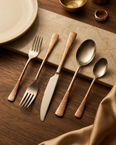 Artisan Silver Hammered Cutlery Set – Set of Five