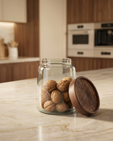 Glass Storage Jar with Wooden Lid