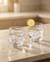Modern Curved Glass Tumbler Set of 2