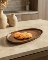 Nature-Inspired Leaf Oval Serving Tray