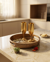 Classic Circular Wooden Serving Tray