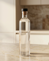 Glass Water Bottle with Wooden Stopper