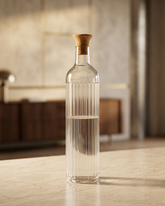 Elegant Ribbed Glass Water Bottle