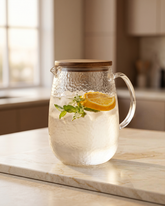 Glass Jug with Wooden Lid