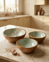 Elegant Enamel Bowl Set – Set of Three