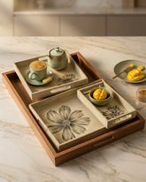 Artisan Wooden Tray Set – Set of Three