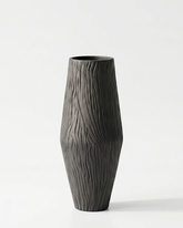 Celeste Flow Fiberglass Planter – Matte Black Textured Finish