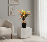 Artificial Croton Bonsai Tree - 9in