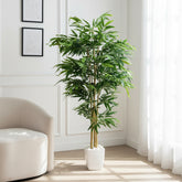 Artificial Glossy Bamboo Tree with Pot - 180cm (6ft)