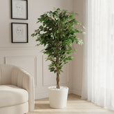 Artificial Minimalist Green Ficus Tree - 4 ft (120 cm)