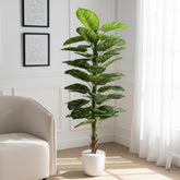 Artificial Graceful Watermelon Leaf Trunk Plant - 5.5 ft (160 cm)