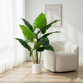 Artificial Compact Green Caladium Leaf Plant - 4 ft (120 cm)