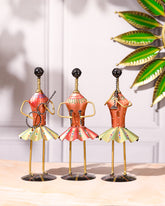 Quirky Skirt Dancers Metal Figurines Set