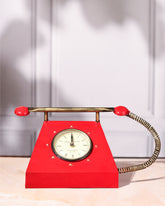 Retro Red Telephone Table Clock