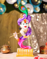 Purple Krishna with Peacock Feather