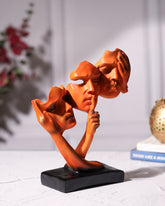 Modern Mute Faces Sculpture - Multicolour