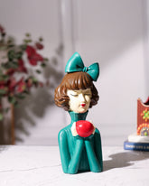 Girl with Green Dress & Red Apple