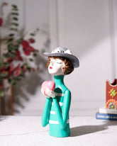 Lady Figurine Holding Pink Heart