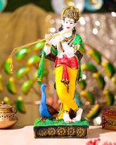 Multicolour Krishna Idol with Peacock