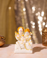 White Shiva Parivar Idol on Throne