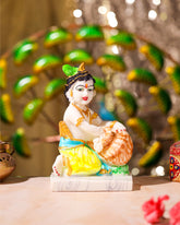 Multicolour Baby Krishna with Butter Pot