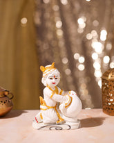 White Baby Krishna with Butter Pot