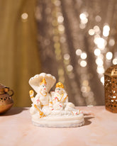 White Vishnu Lakshmi Idol on Sheshnag