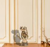 Golden Lotus Hand Tealight Holder Statue