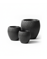 Textured Charcoal Finish Planter Set (3 pcs)