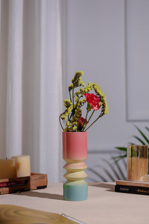 Alamkari India Ceramic Brushy Shady Ceramic Vase