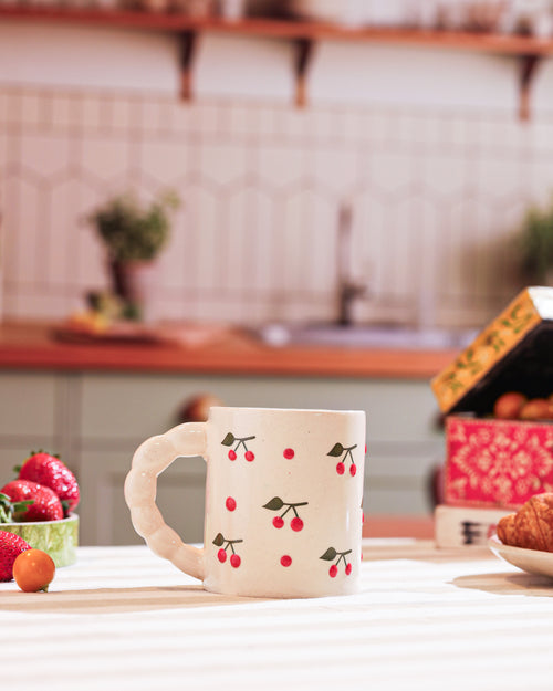 Alamkari India Ceramic Cherry Blossom Ceramic Mug