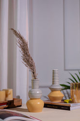 Alamkari India Ceramic Dip-Dope Vase Set