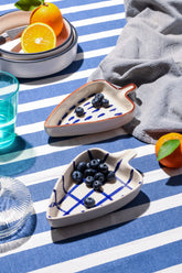 Alamkari India Ceramic Droplets Leaf Platter