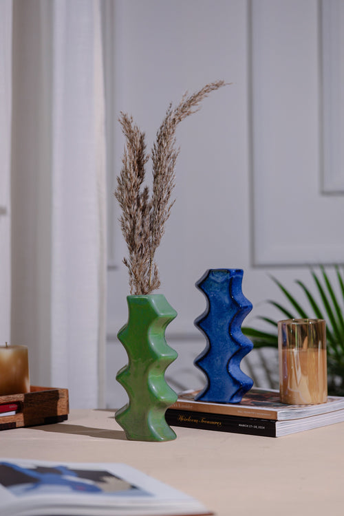 Alamkari India Ceramic Ladder Cut Flower Vase