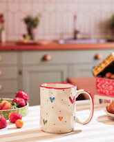 Alamkari India Ceramic Love & Hearts Ceramic Mug