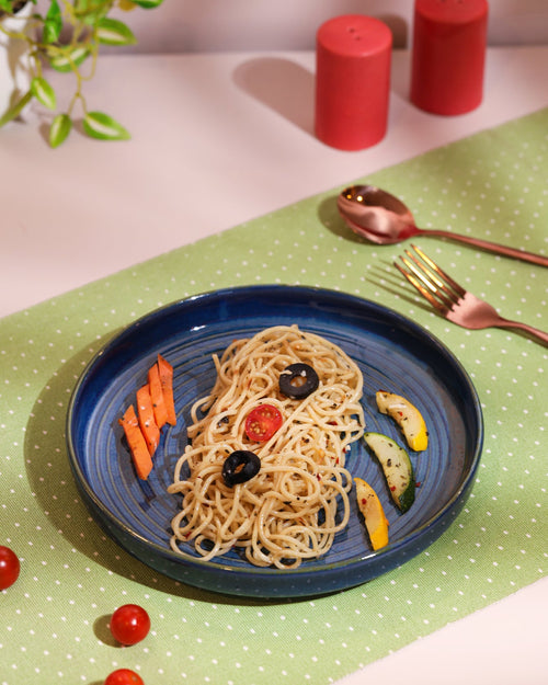 Alamkari India Ceramic Ocean Swirl Ceramic Plate