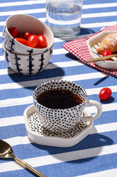 Alamkari India Ceramic Polka Dots Cup & Saucer Set